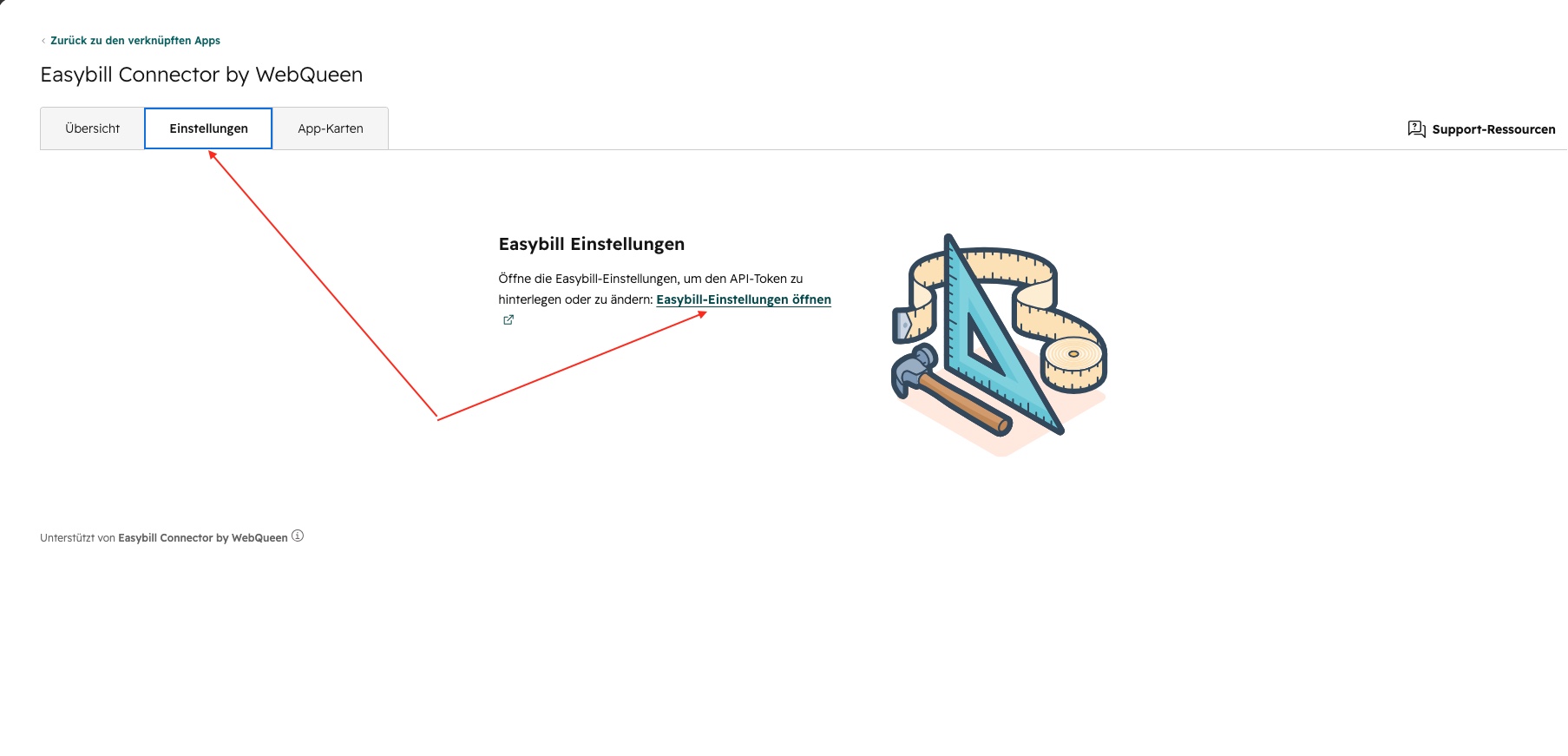 Link „Easybill Einstellungen